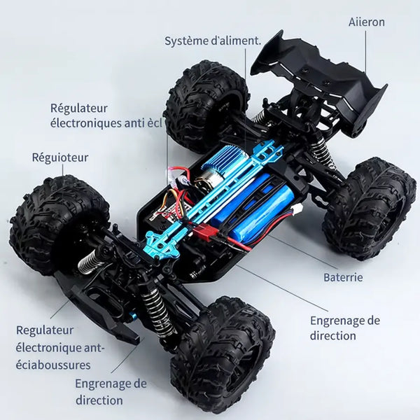 Voiture tout-terrain Versi RC avec LED télécommandé Ortilia